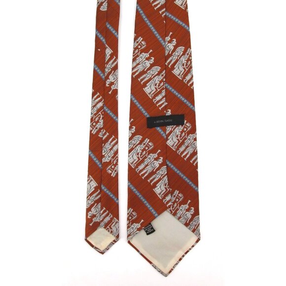 Vintage 70s Wide Tie Lot Egyptian Warrior Geometric Tribal Print Retro Neckties - Picture 7 of 16